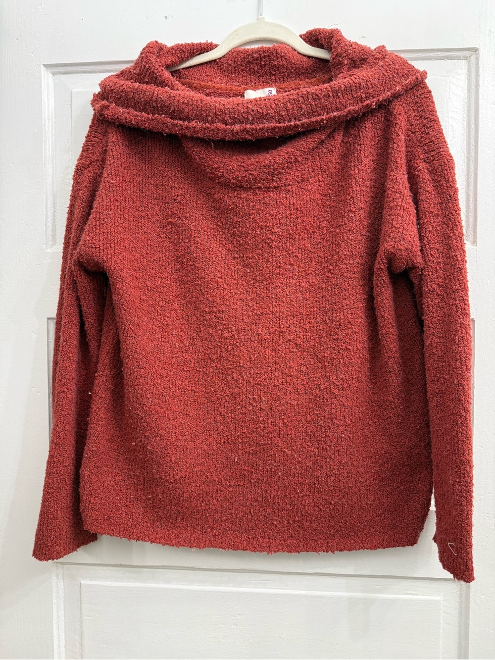 SO Women's Rust Red Cowl Neck Sweater
